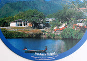 Round Gaming Mousepad Mat Printed with Mount Fish Tail From Nepal - nepacrafts