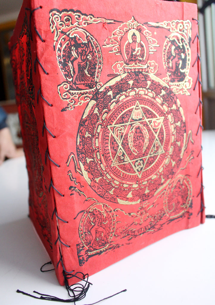Eco Friendly Lokta Paper Mandala Printed Lamp Shade/Light Shade - nepacrafts