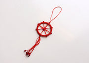 Small Dharmachakra Car Hanging Decorated with Glass Beads - nepacrafts