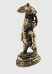 Brass Statue of Standing Lord Ganesha with Umbrella - nepacrafts