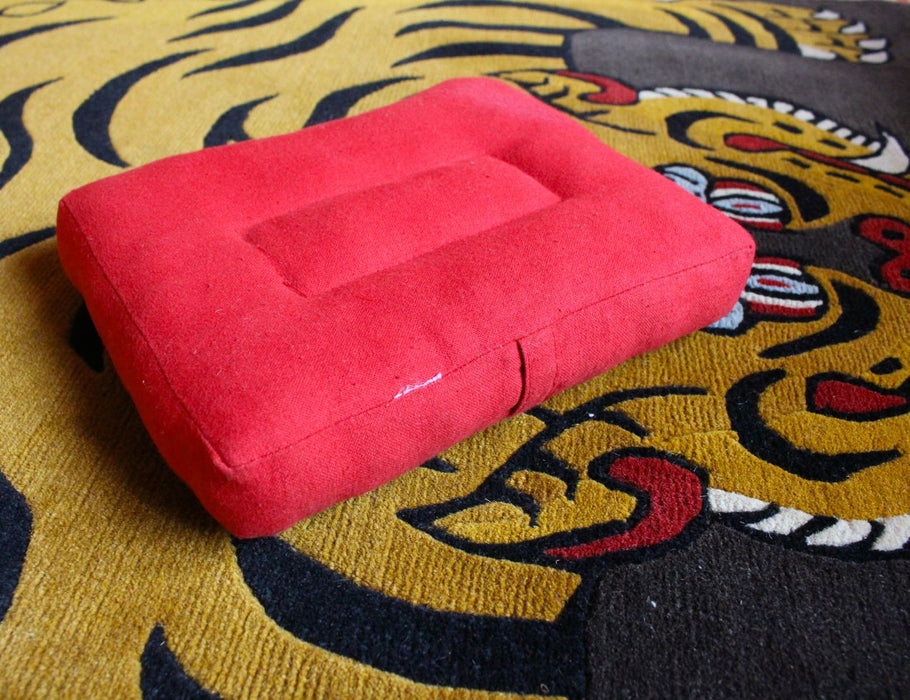Red Cotton Meditation Cushion - nepacrafts