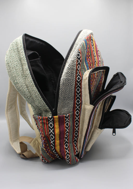 Multi Pocket Gheri Hemp Rucksack - nepacrafts