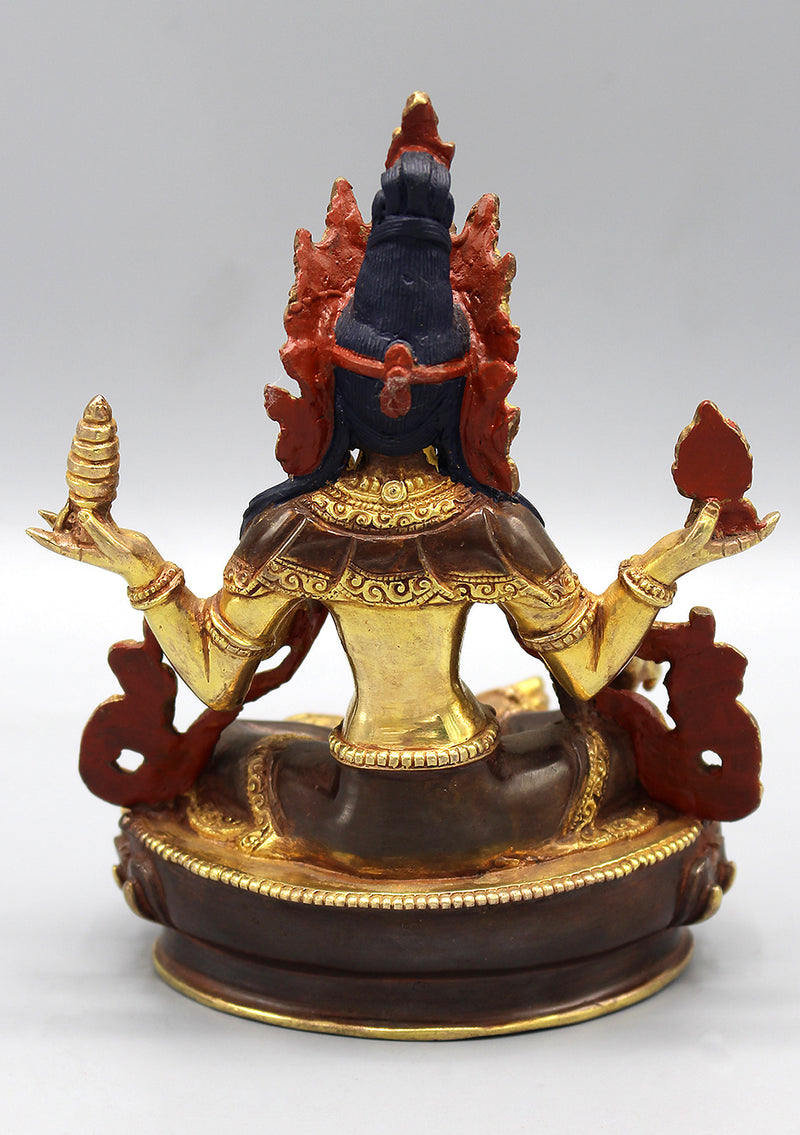 Partly Gold Plated Goddess Laxmi Statue