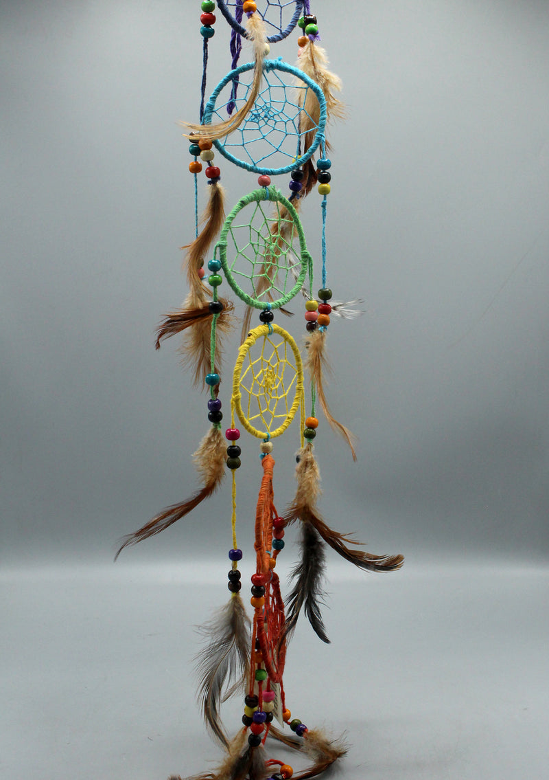 Rainbow Colored 6 Hoops Mini Dream Catcher
