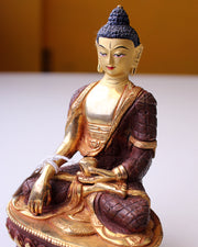 Check Carved Gold Plated Shakyamuni Buddha Statue 6" High - nepacrafts