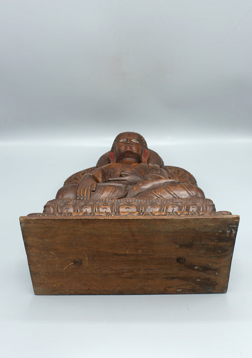Shakyamuni Buddha Traditional Wooden Carving Statue 16" H