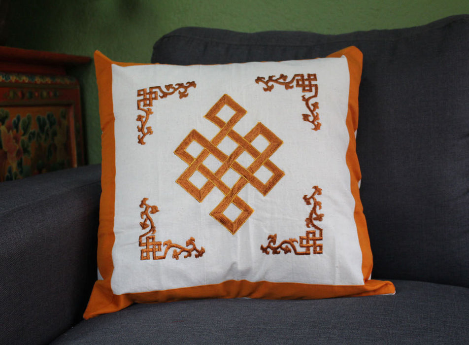 Endless Knot Cotton Pillow Covers - nepacrafts