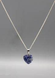 Elegant White and Blue Lapis Heart Pendant - nepacrafts