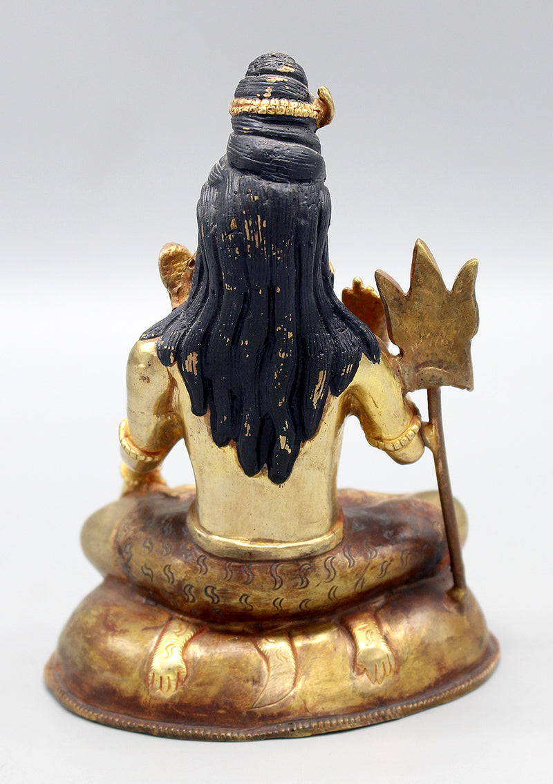 Gold Plated Hindu Lord Shiva Statue