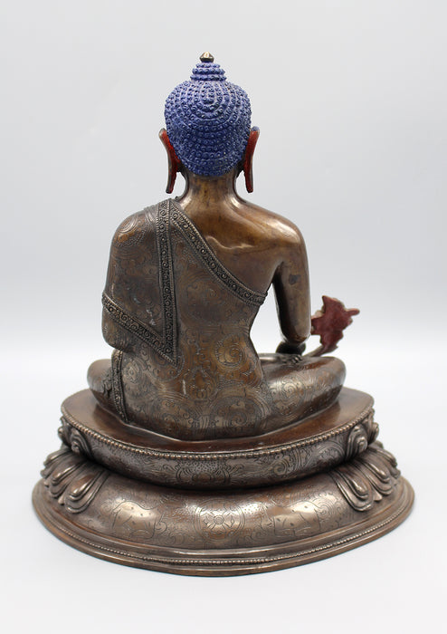 Copper Oxidized Healing Medicine Buddha Statue