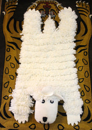 White Felt Sheep Rug, Sheep Wool Fur Rug - nepacrafts