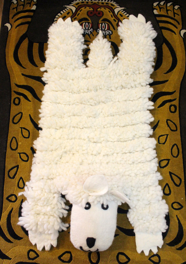 White Felt Sheep Rug, Sheep Wool Fur Rug - nepacrafts