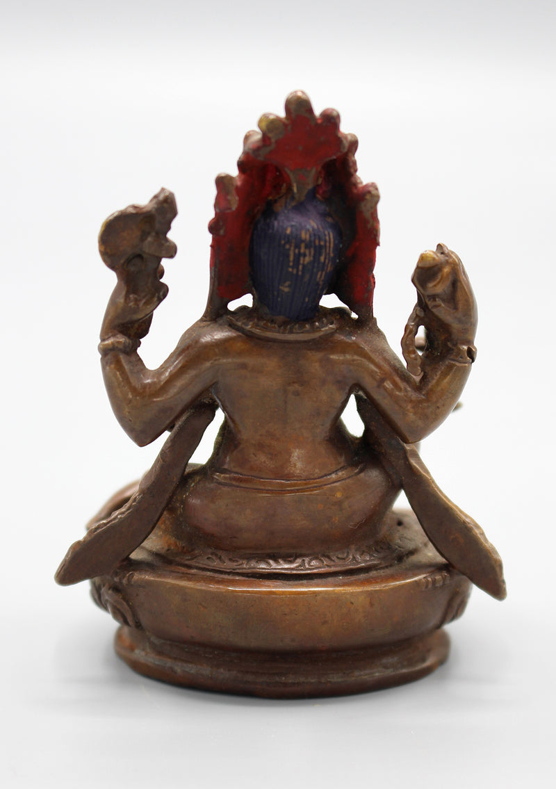 Copper Hindu Lord Four Armed Ganesha Statue