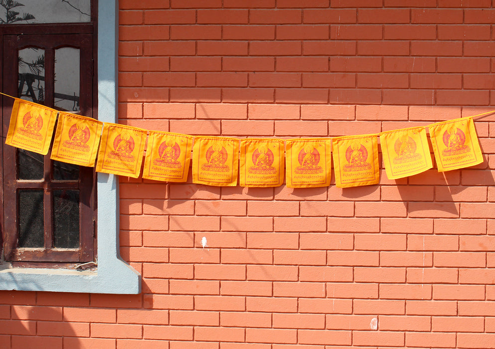 All Orange Shakyamuni Exclusive Prayer Flags