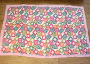 Light Pink with Diamond Pattern Printed Felt Floor Mat - nepacrafts