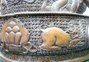 Skillfully Handcarved Copper Green Tara Statue 26" High - nepacrafts