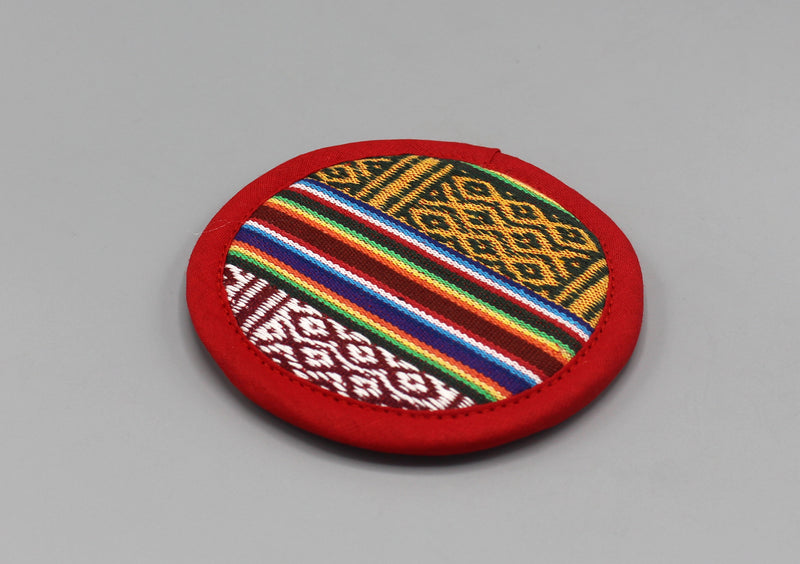 Bhutanese Fabric Singing Bowl Flat Cushion - nepacrafts