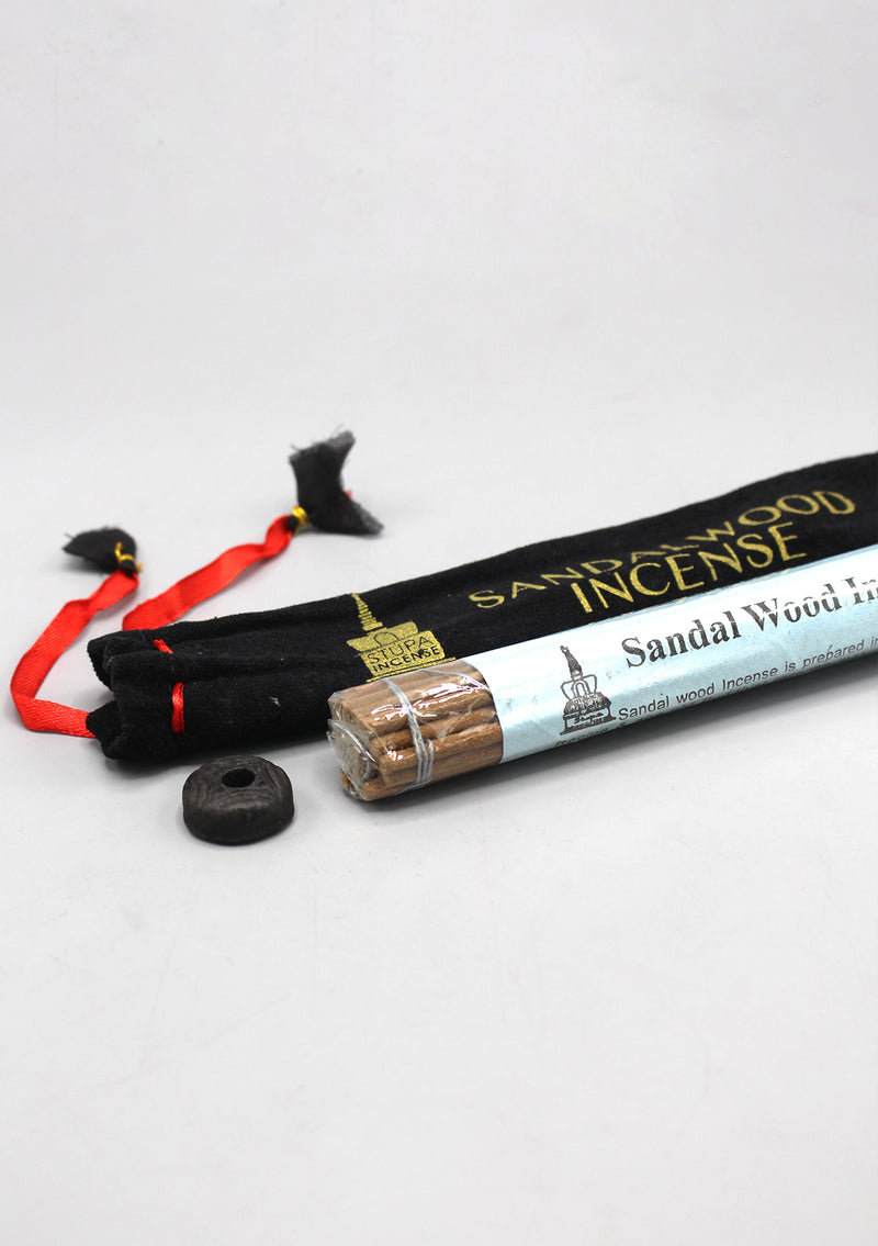Tibetan Sandalwood Incense in Velvet Pouch