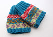 Dark Blue Multicolor Handknitted Short Legwarmers - nepacrafts
