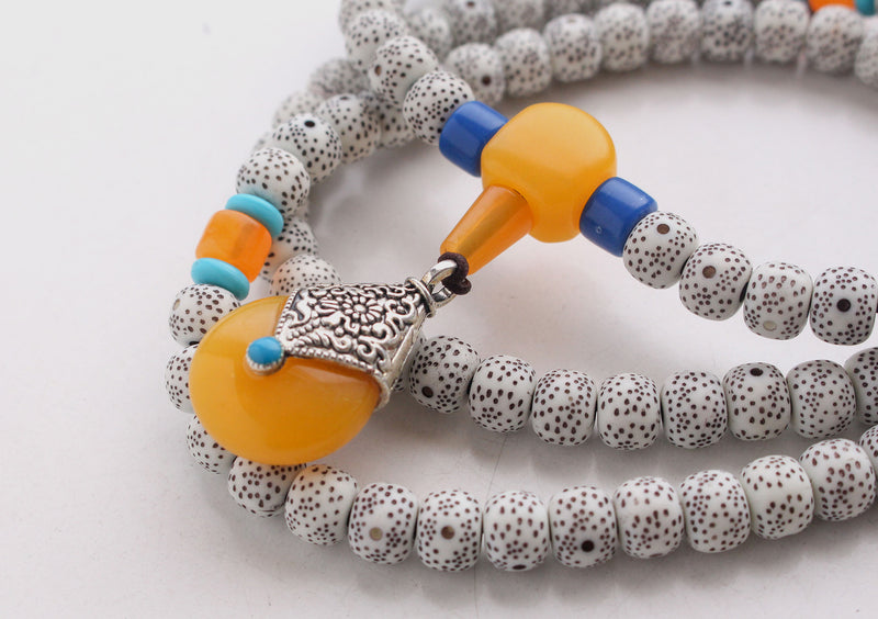 Affordable Faux Lotus Prayer Mala - nepacrafts