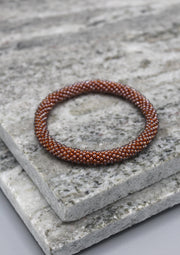 Mustard Color Glass Beads Roll on Bracelet - nepacrafts
