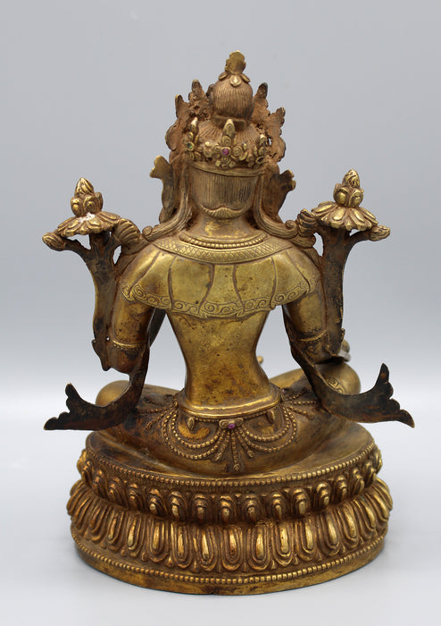 Antique Tibetan Deities Green Tara Statue - nepacrafts