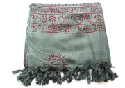 Hindu Dieties Lord Shiva and Ganesha Printed Cotton Prayer Summer Shawl/Wraps - nepacrafts