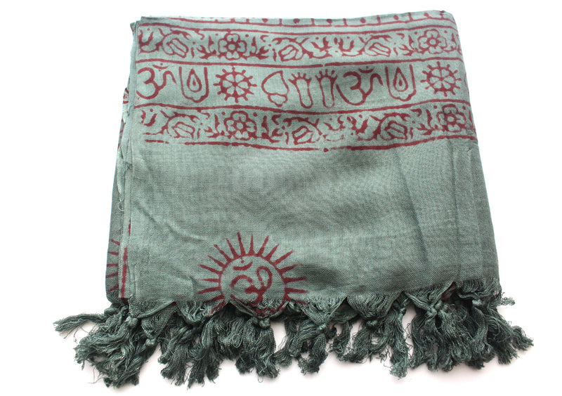Hindu Dieties Lord Shiva and Ganesha Printed Cotton Prayer Summer Shawl/Wraps - nepacrafts