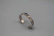Sterling Silver Tibetan Lapis Inlaid Bracelet - nepacrafts