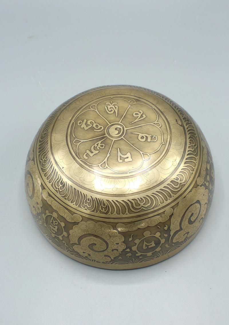 Buddha's Foot Print Fine Carving Tibetan Singing Bowl