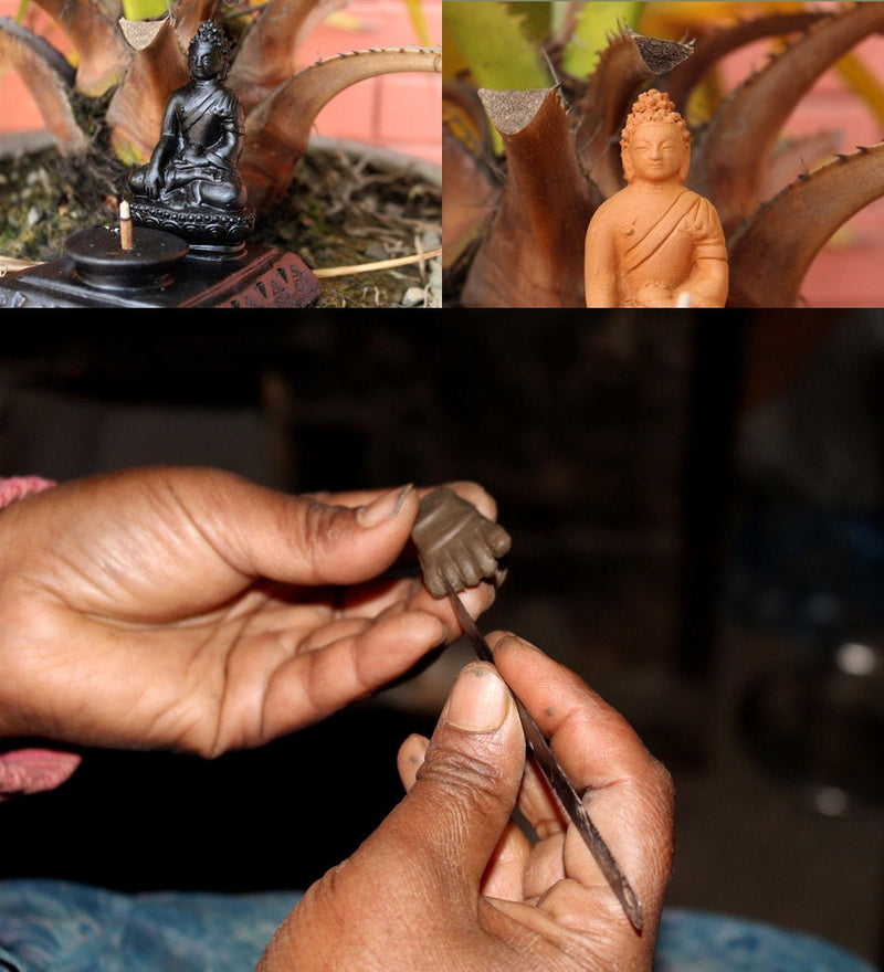 Meditating Buddha Incense Burner - nepacrafts