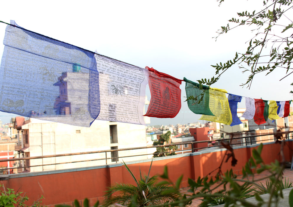 Mixed Deities Tibetan Large Prayer Flags - nepacrafts
