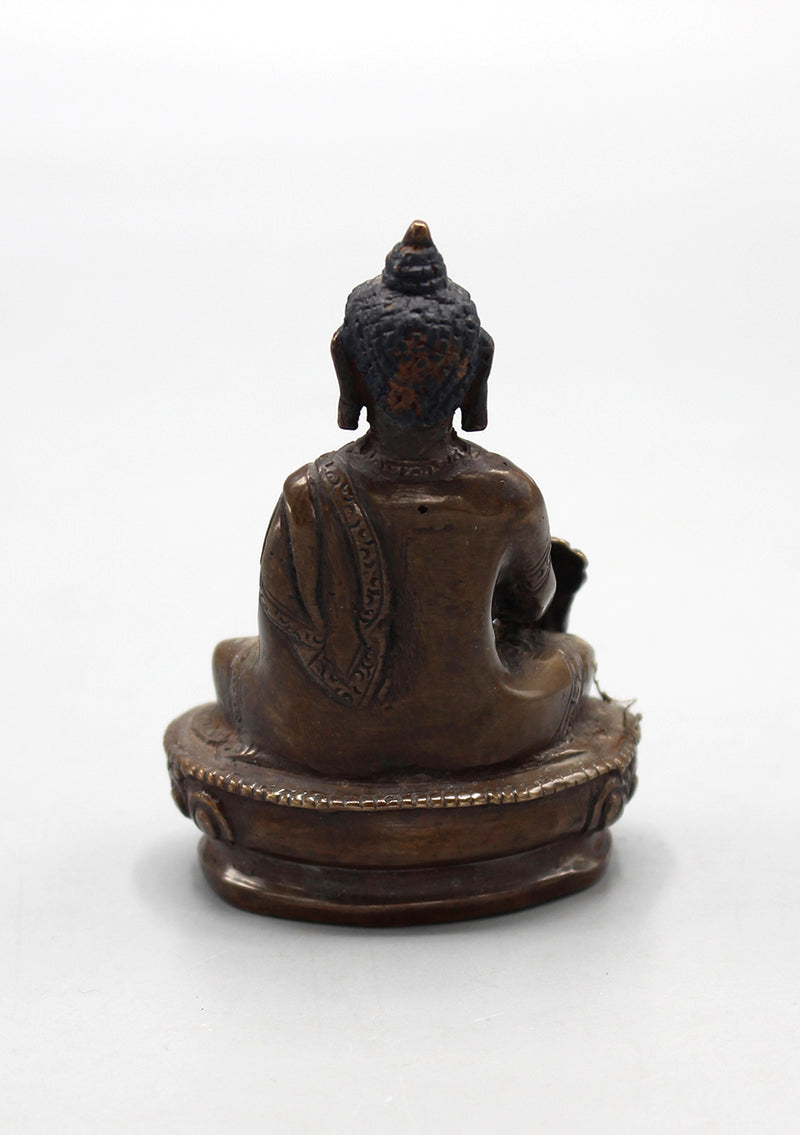 Copper Oxidized Medicine Buddha Statue 3"