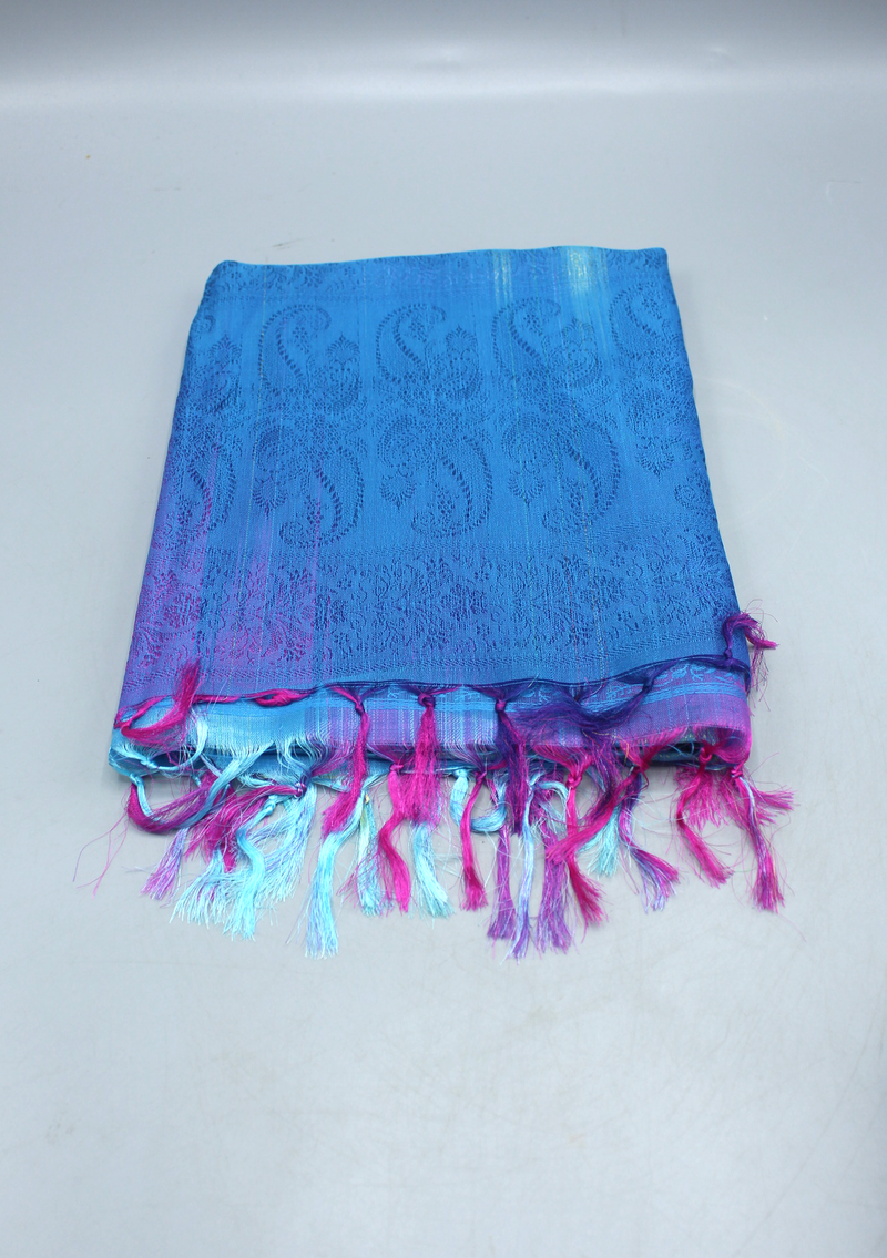 Silk Mixed Polyester Dark Mixed Colored Shawls