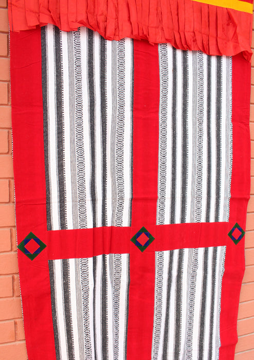 Hand Woven Bhutanese Fabric with Velvet Border Door Curtain Cover - nepacrafts
