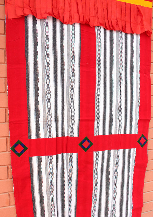 Hand Woven Bhutanese Fabric with Velvet Border Door Curtain Cover - nepacrafts