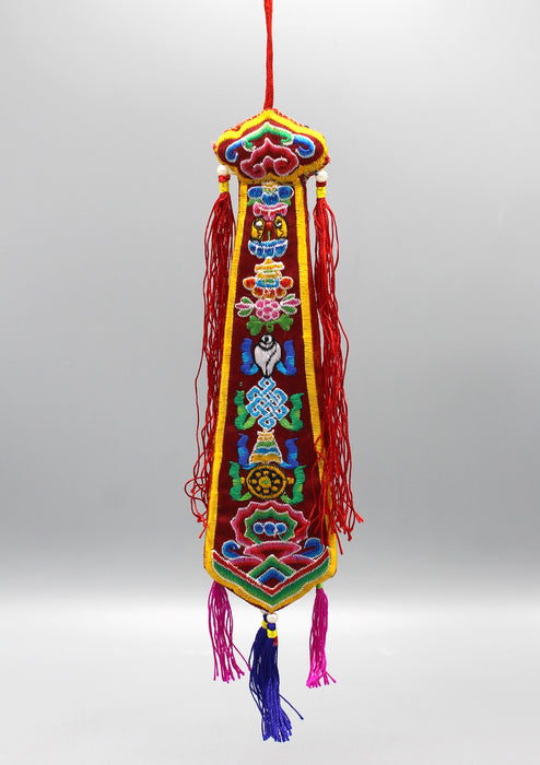 Eight Auspicious Symbol Embroidery Buddhist Hanging Chopen