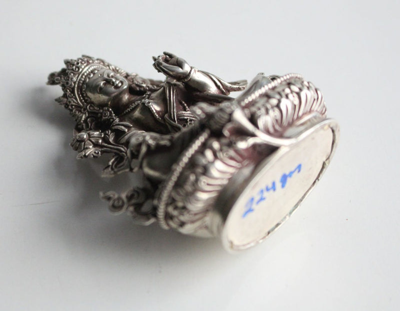 Silver Sterling Green Tara Statue, 9cm MST369 - nepacrafts