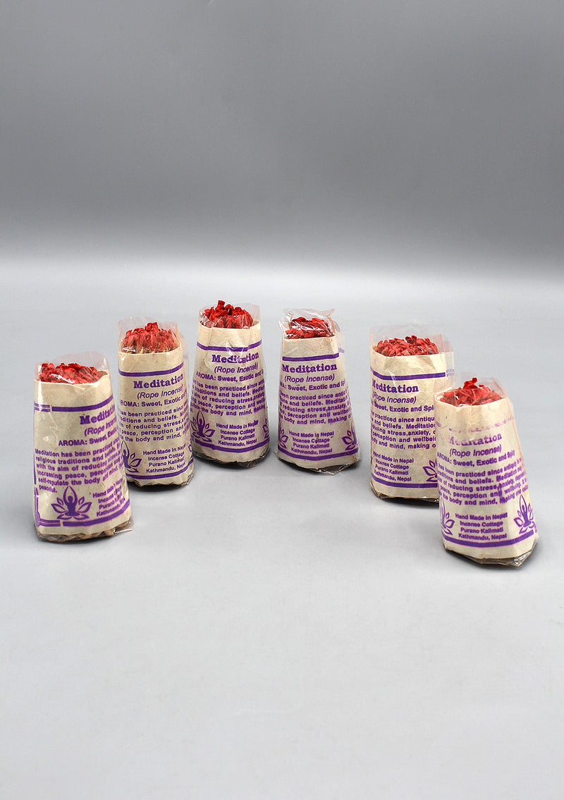 Meditation Rope Incense-Pack of Six Nepalese Handmade Incense