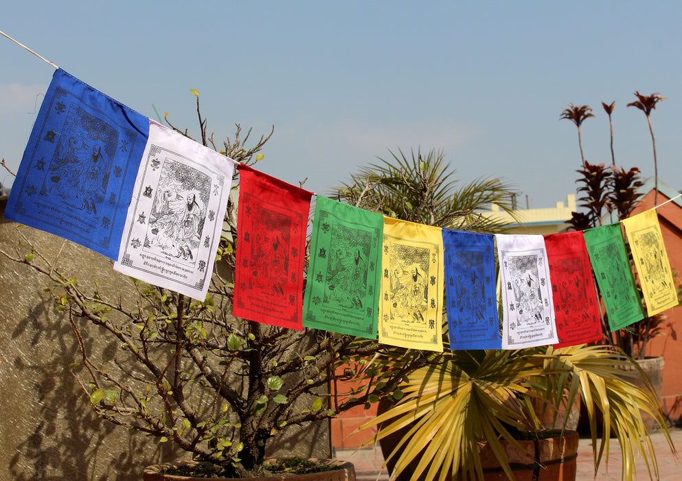 Long Life Symbol Cotton Prayer Flag, Tibetan Prayer Flag