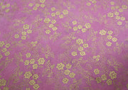Handmade Light Pink with Golden Flower Printed Gift Wrapping Lokta Paper Sheet - nepacrafts