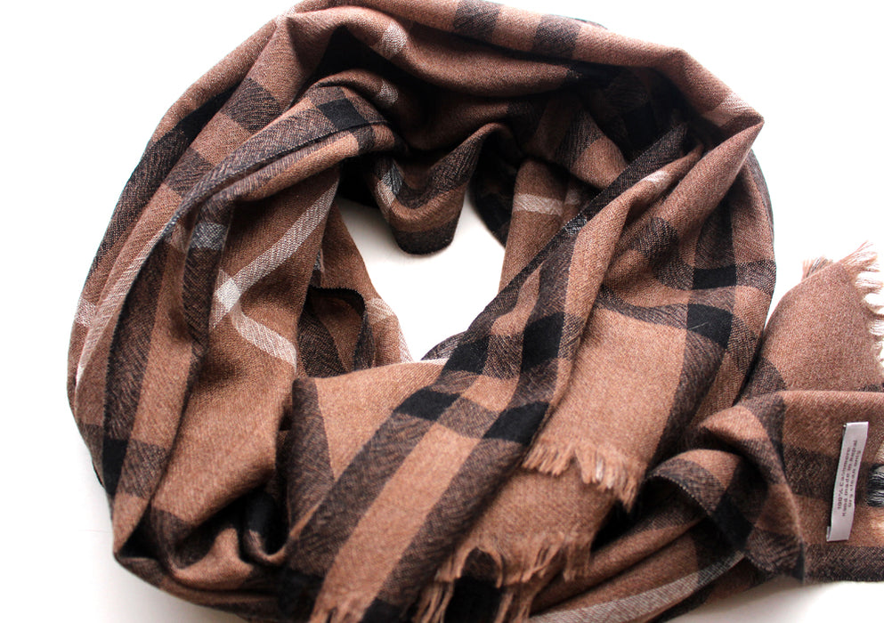100% Exclusive Tartan Cashmere Stole from Nepal - nepacrafts