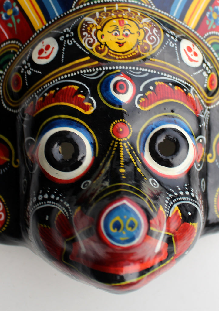 Hand Painted Paper Mache Wall Hanging Mask - nepacrafts