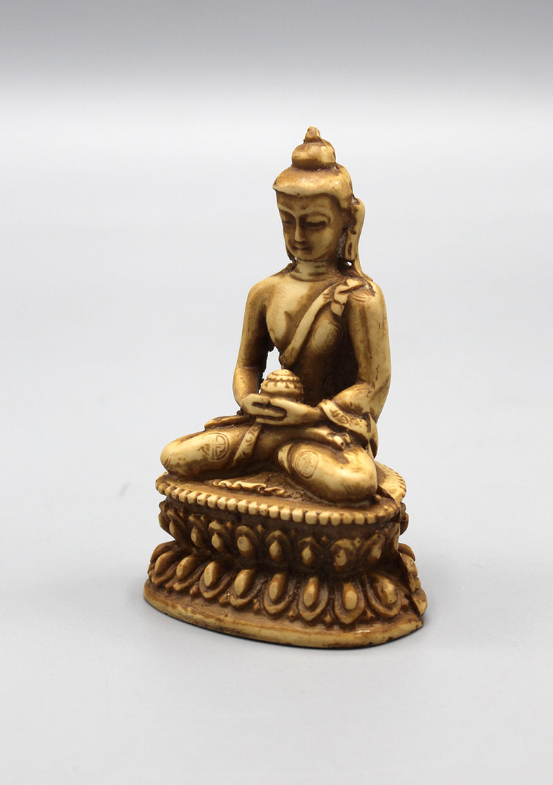 Double Lotus Seated Amitabha Buddha Resin Statue