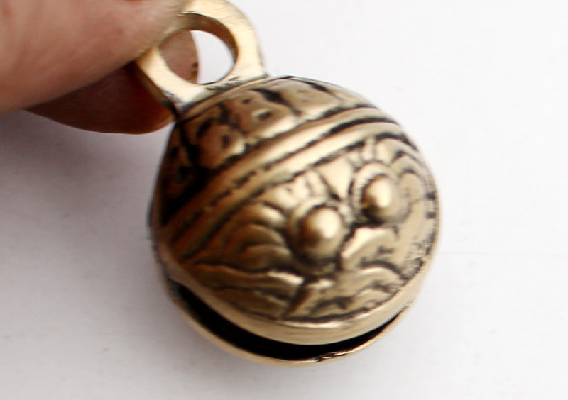 Handcarved Brass Sleigh Christmas Bell - nepacrafts