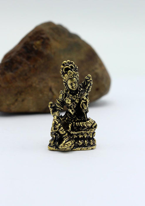Mini Brass Green Tara Statue