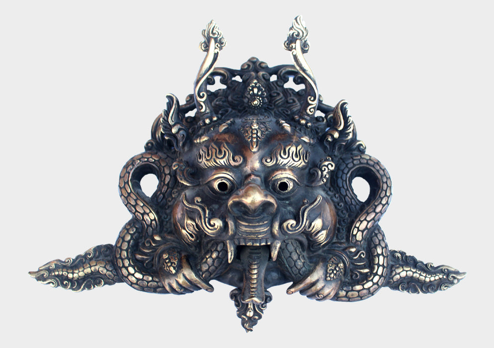Tibetan Cheppu Wall Hanging Mask, Brass Artwork, Tibetan Home Decor MSK05 - nepacrafts