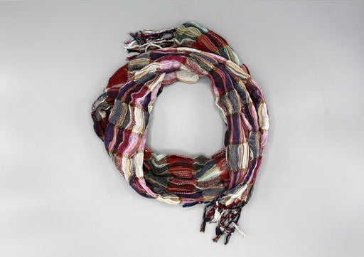 Purple White Multicolor Jari Scarf - nepacrafts