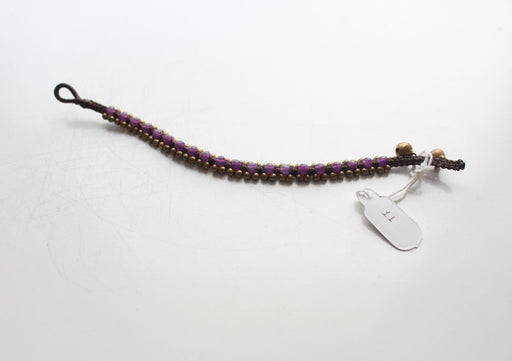 Purple Glass Beads Handwoven Teen Anklet - nepacrafts
