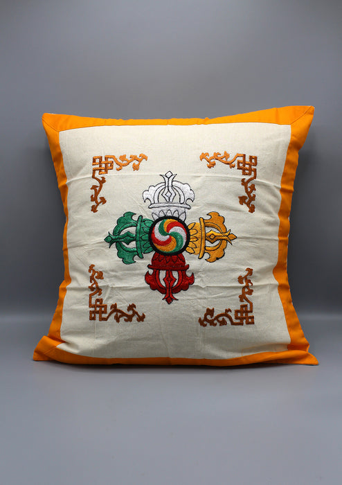 Handloom Cotton Double Dorjee Embroidery Cushion Pillow Covers